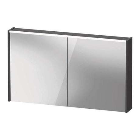 Duravit D - Code Illuminated 2 Door Mirror Cabinet 1200mm x 700mm - Matt Graphite - DC7108049493000 - TAP 'N' SHOWER