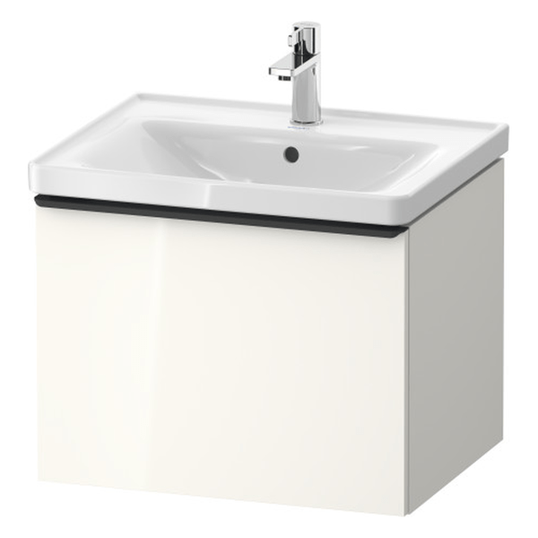 Duravit D - Neo 1 Drawer Wall Mounted Vanity Unit Only 584mm Wide - White Gloss - DE42490BD220000 - TAP 'N' SHOWER