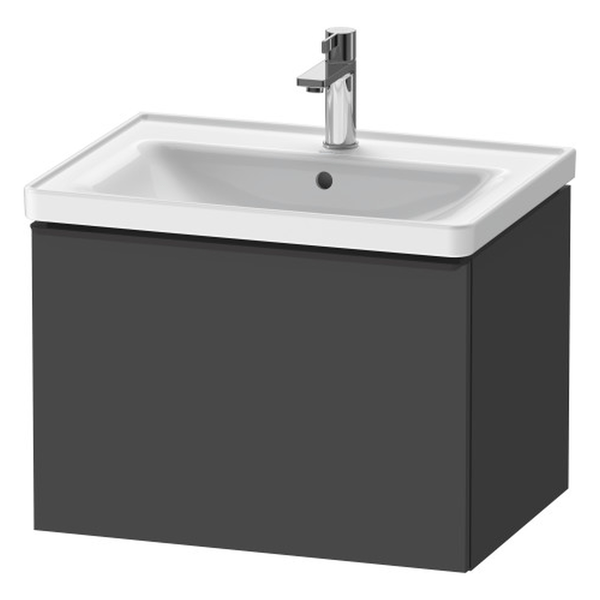 Duravit D - Neo 1 Drawer Wall Mounted Vanity Unit Only 634mm Wide - Matt Graphite - DE42540BD490000 - TAP 'N' SHOWER