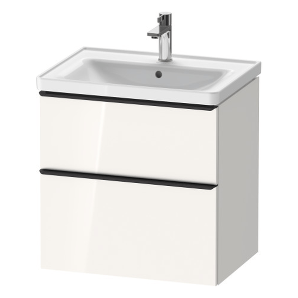 Duravit D - Neo 1 Drawer Wall Mounted Vanity Unit Only 634mm Wide - White High Gloss - DE43540BD220000 - TAP 'N' SHOWER