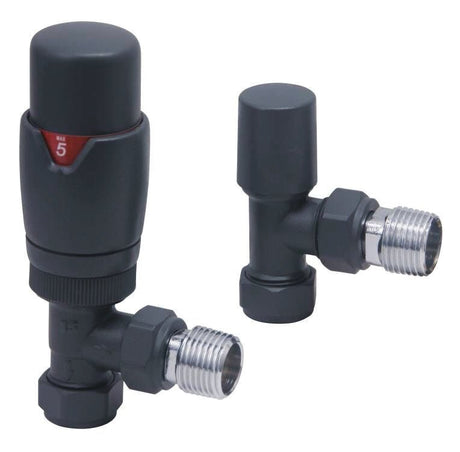 Scudo Designer Twin Pack TRV Angled - Carbon Anthracite - DES - TRV - ANG - CARB - TAP 'N' SHOWER