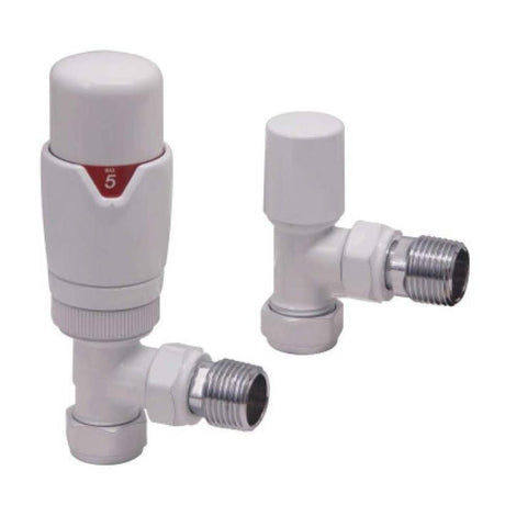 Scudo Designer Twin Pack TRV Angled - White - DES - TRV - ANG - WTE - TAP 'N' SHOWER
