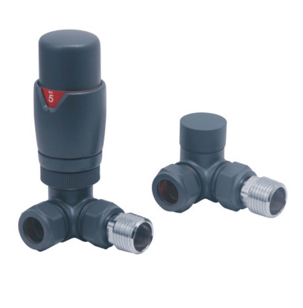 Scudo Designer Corner Twin Pack TRV - Anthracite - DES - TRV - CORN - ANT - TAP 'N' SHOWER