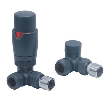 Scudo Designer Corner Twin Pack TRV - Anthracite - DES - TRV - CORN - ANT - TAP 'N' SHOWER