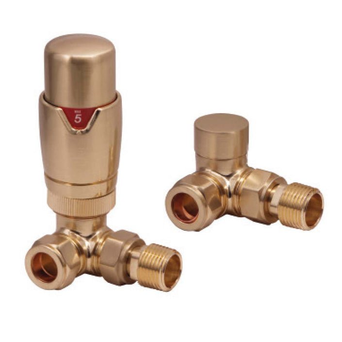 Scudo Designer Twin Pack TRV Corner - Brushed Brass - DES - TRV - CORN - BB - TAP 'N' SHOWER