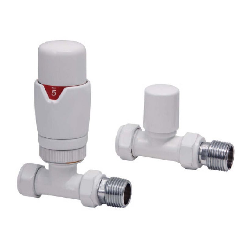 Scudo Designer Twin Pack TRV Straight - White - DES - TRV - STR - WTE - TAP 'N' SHOWER