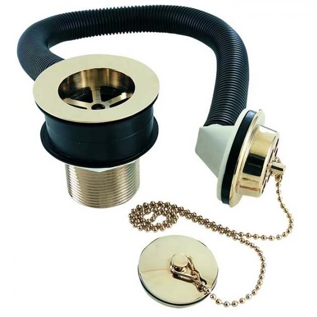 Deva Brass Plug and Chain with Gold Bath Waste - DW404501