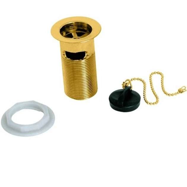 Deva Gold Slotted Basin Waste with Brass Plug, Chain and Stay - DW300501 - TAP 'N' SHOWER