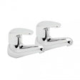 Deva Adore Chrome Modern Basin Taps Pair - ADORE101