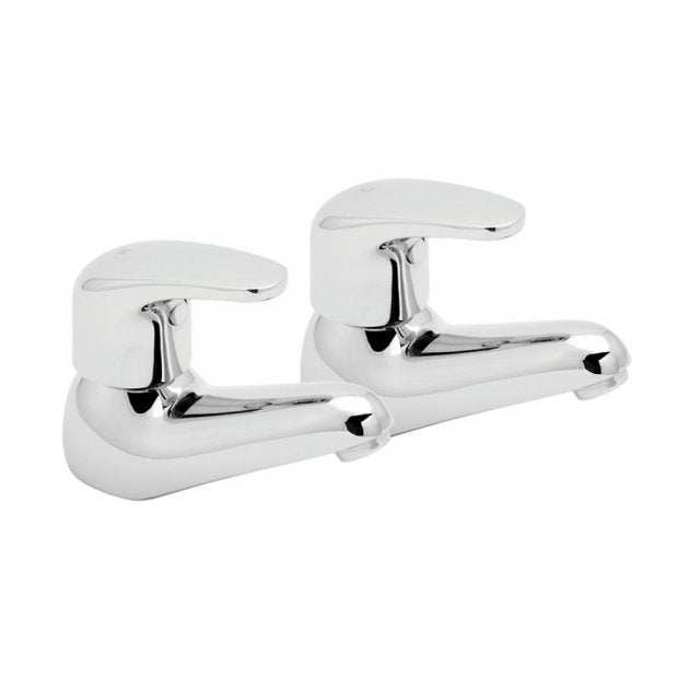 Deva Adore Chrome Modern Basin Taps Pair - ADORE101 - TAP 'N' SHOWER