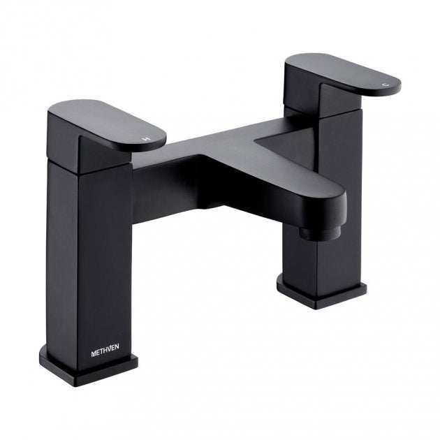Deva Amio Pillar Mounted Bath Filler Tap - Matte Black - AMBFBK