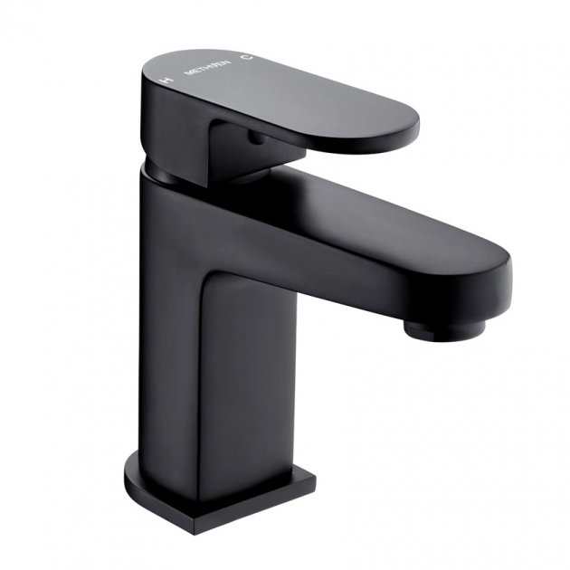 Deva Amio Matt Black Mini Mono Basin Mixer Tap - AMBMBK - TAP 'N' SHOWER