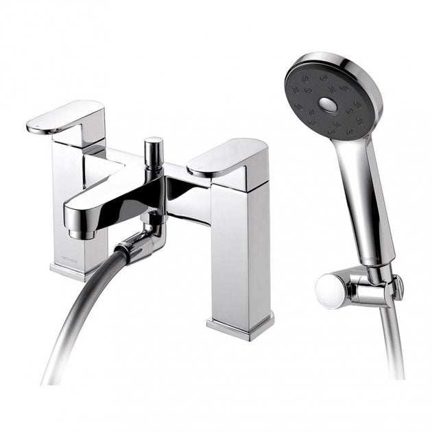 Deva Amio Shower Kit, Wall Bracket and Bath Shower Mixer Tap - Chrome - AMBSMCPUK