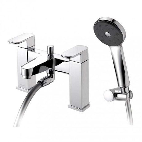 Deva Amio Shower Kit, Wall Bracket and Bath Shower Mixer Tap - Chrome - AMBSMCPUK