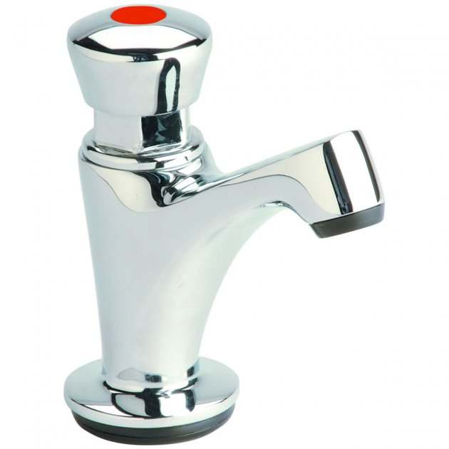 Deva Cormorant Non - Concussive Self Closing Single Basin Tap - Chrome - CORM03 - TAP 'N' SHOWER