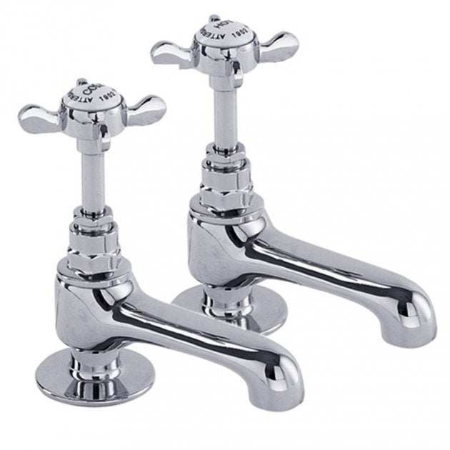 Deva Coronation Traditional Basin Taps Pair - Chrome - CR19 - TAP 'N' SHOWER