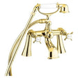 Deva Coronation Traditional Pillar Mounted Bath Shower Mixer Tap Gold - CR23501
