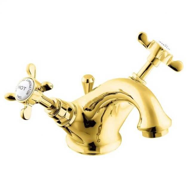 Deva Coronation Pop - Up Waste Mono Basin Mixer Tap - Gold - CR24501 - TAP 'N' SHOWER