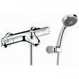 Deva Dynamic Pillar Mounted Modern Thermostatic Bath Shower Mixer Tap - Chrome - DYN106