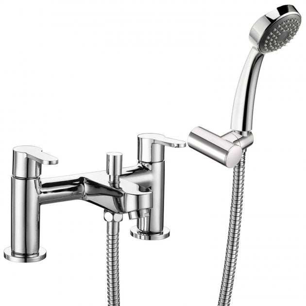 Deva Ethos Modern Pillar Mounted Bath Shower Mixer Tap - Chrome - ETH106 - TAP 'N' SHOWER