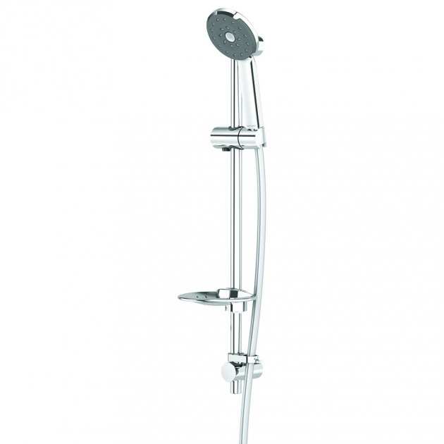Deva Kiri Satinjet Chrome Shower Kit with 1m Rail - K1MSK - TAP 'N' SHOWER
