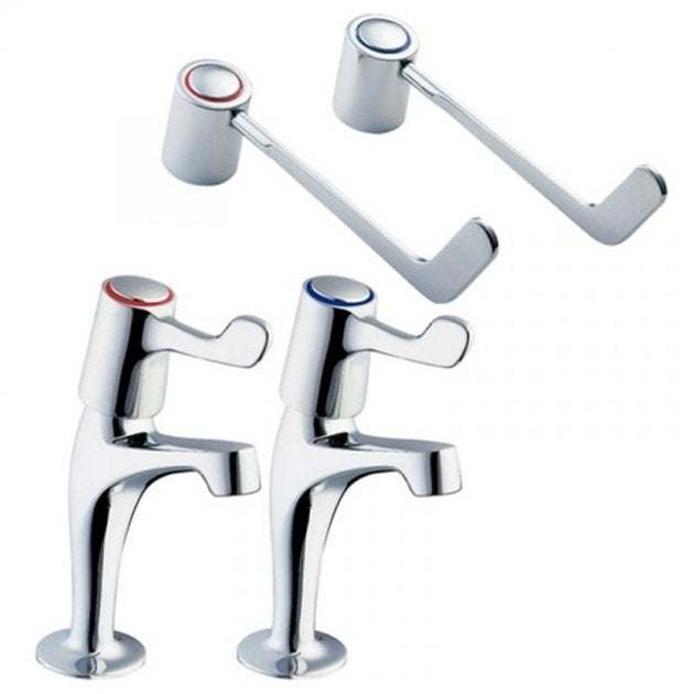 Deva Lever Action Modern Kitchen Sink Tap with 6 inch Levers, Chrome - DLV103 - TAP 'N' SHOWER