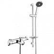 Deva Satinjet Slider Rail Kit with Thermostatic Bath Shower Mixer - Chrome - TLVBSM2B