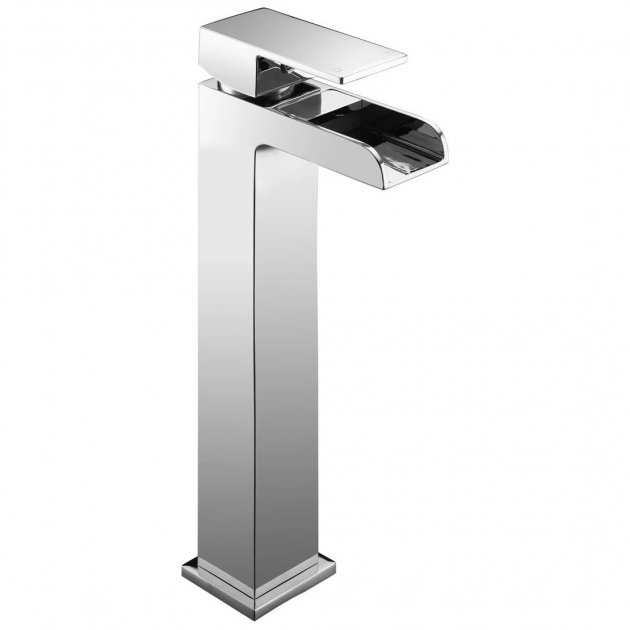 Deva Sparkle MK2 Modern Waterfall Mono Tall Basin Mixer Tap - Chrome - SPA2113EX - TAP 'N' SHOWER