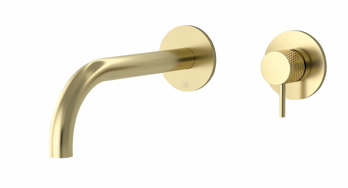 JTP Vos Single Lever Wall Mounted Basin Mixer with 250mm Spout - Brushed Brass - DH23273BBR - TAP 'N' SHOWER