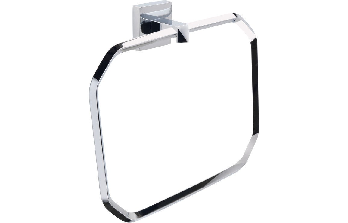 Prystine Vallejo Towel Ring - Chrome - PRIS101669 - TAP 'N' SHOWER