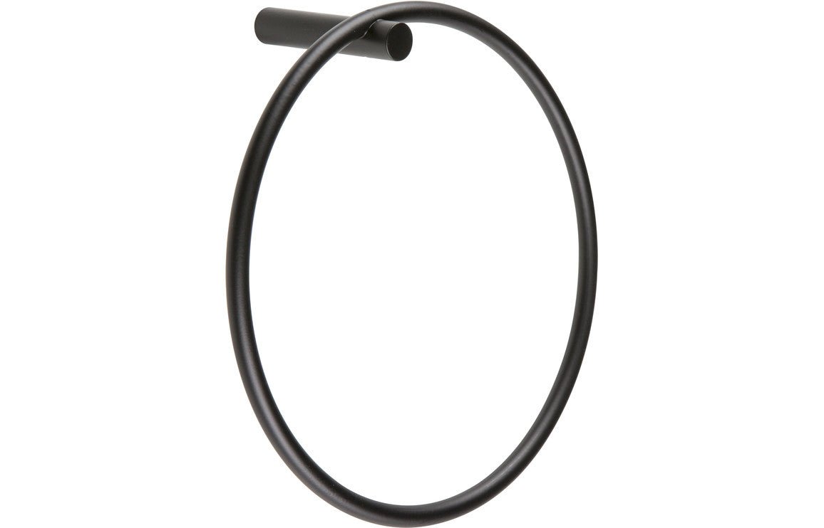 Prystine Brownsville Towel Ring - Black - PRIS101682 - TAP 'N' SHOWER