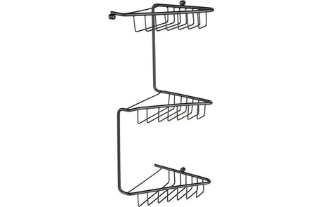 Prystine Blink 3 - Tier Corner Shower Storage - Black - PRIS105491 - TAP 'N' SHOWER