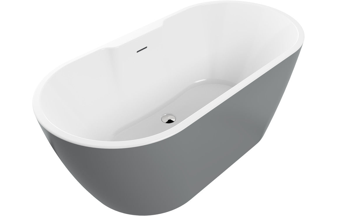 Prystine Elgin Freestanding 0TH Bath 1655 x 745 x 580mm - Grey - PRIS104127 - TAP 'N' SHOWER