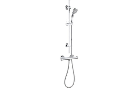 Round Thermostatic Bar Mixer Shower With Adjustable Head - Prystine Alexandria - TAP 'N' SHOWER