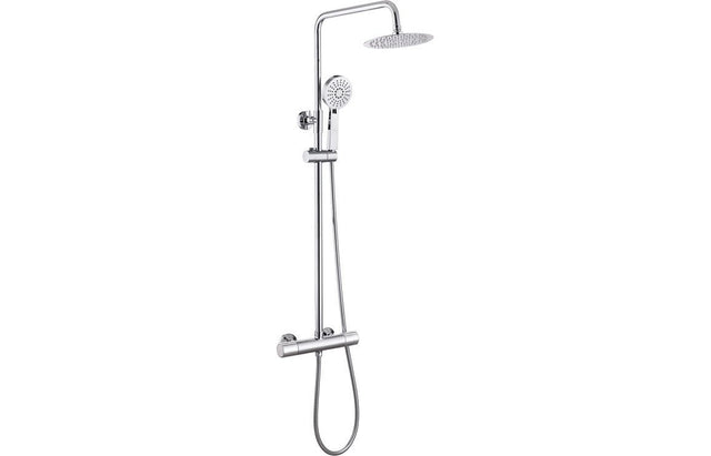 Round Thermostatic Bar Mixer Shower with Fixed and Adjustable Head Cool - Touch - Prystine Palmdale - TAP 'N' SHOWER