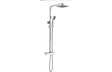 Square Slim Thermostatic Bar Mixer with Fixed and Adjustable Head - Prystine Escondido - TAP 'N' SHOWER