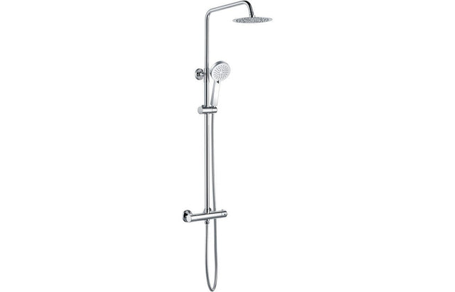 Round Thermostatic Bar Mixer Shower with Fixed & Adjustable Head - Prystine Charleston - TAP 'N' SHOWER