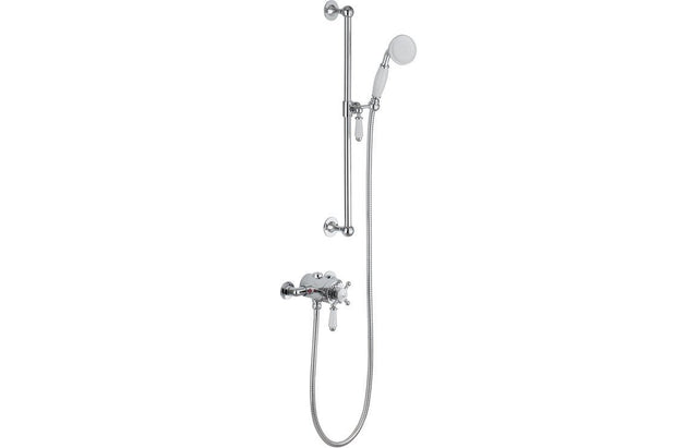 Traditional Thermostatic Shower With Adjustable Head - Chrome - Prystine Hayward - TAP 'N' SHOWER