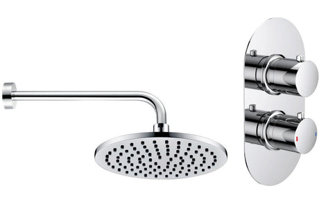 Round Thermostatic Shower Concealed With Fixed Head - Chrome - PRIS105891 - TAP 'N' SHOWER