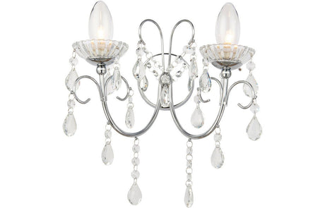 Prystine Lafayette 2 Arm Chandelier Wall Light - Chrome - PRIS106304 - TAP 'N' SHOWER