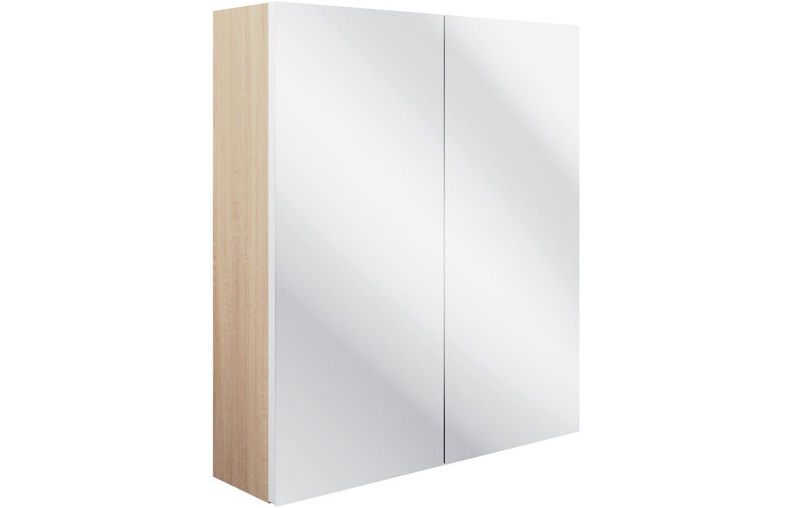 Prystine Olathe 2 Door Mirrored Wall Unit 600mm - Matt White - PRIS106156 - TAP 'N' SHOWER