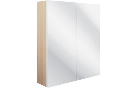 Prystine Olathe 2 Door Mirrored Wall Unit 600mm - Matt White - PRIS106156 - TAP 'N' SHOWER