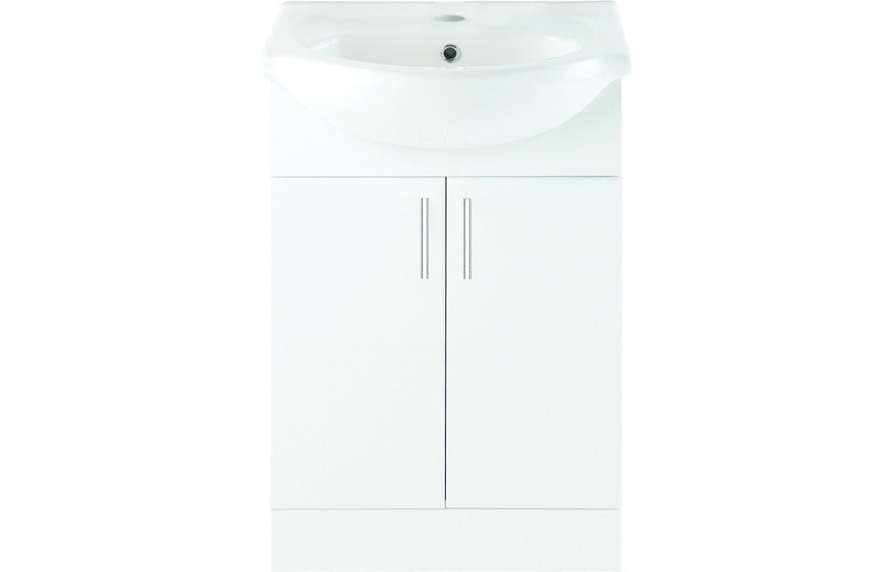 Prystine Fullerton Basin Unit & Basin 560mm - White Gloss - PRIS102955 - TAP 'N' SHOWER
