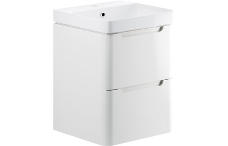 Prystine Orange 2 Drawer Wall Hung Cloakroom Basin Unit 500mm - White Gloss - PRIS96036 - TAP 'N' SHOWER