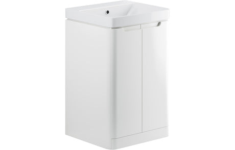 Prystine Orange 2 Door Floor Standing Cloakroom Basin Unit 500mm - White Gloss - PRIS96039 - TAP 'N' SHOWER