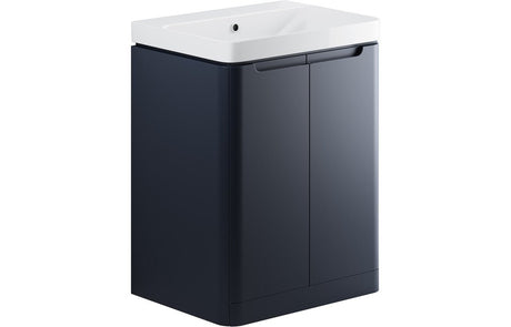 Prystine Orange 2 Door Floor Standing Basin Unit 600mm - Matt Indigo - PRIS96047 - TAP 'N' SHOWER
