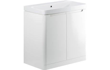 Prystine Orange 2 Door Floor Standing Basin Unit 800mm - White Gloss - PRIS96051 - TAP 'N' SHOWER