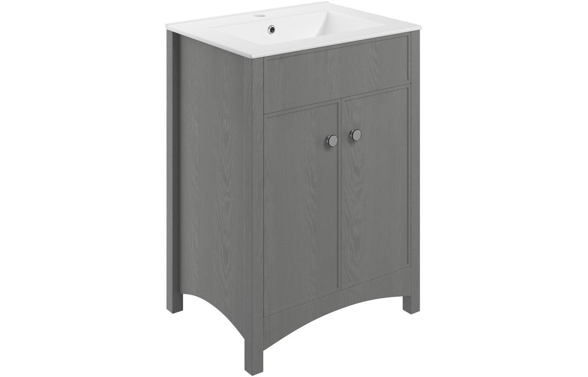 Prystine Mesquite Basin Unit w/Basin 610mm - Grey Ash - PRIS100547 - TAP 'N' SHOWER