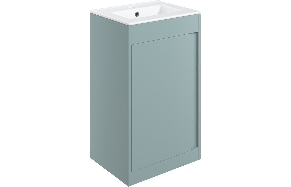 Prystine Pasadena Floor Standing Unit Inc. Basin 510mm - Matt Sea Green - PRIS105311 - TAP 'N' SHOWER