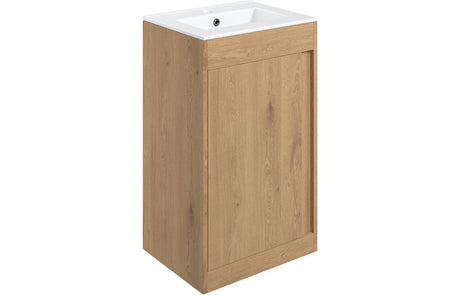 Prystine Pasadena Floor Standing Unit Inc. Basin 510mm - Seville Oak - PRIS105315 - TAP 'N' SHOWER